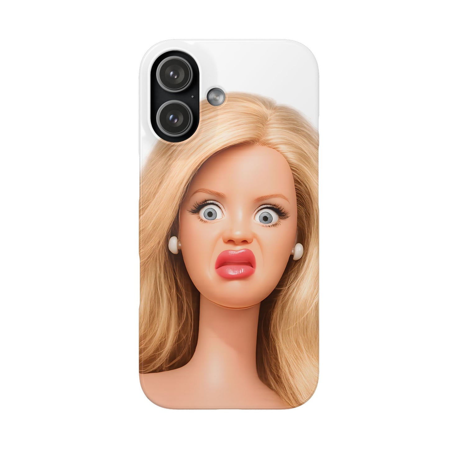 Lustige Handyhülle mit schockiertem Puppen-Gesicht – Meme Handy Case für Humor-Fans & witzige Geschenkidee
