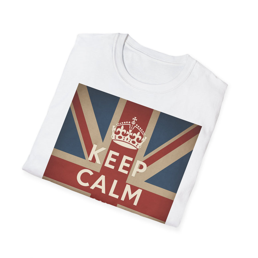 True Insights T-Shirt Keep Calm and Carry On Union Jack Vintage Motiv, britische Flagge im Used-Look, Unisex
