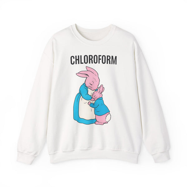 CHLOROFORM Hase Sweatshirt – Schwarzer Humor mit Häschen-Motiv