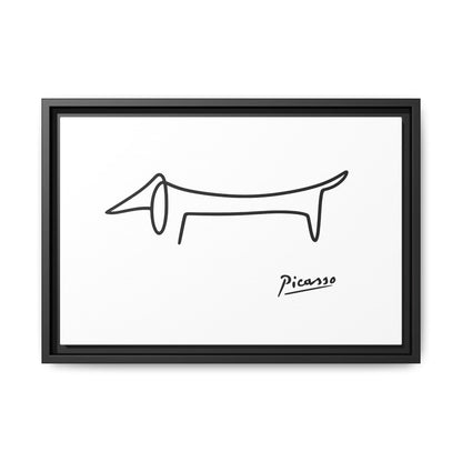 Picasso-Dackel Line-Art Leinwand | Minimalistisches Wandbild | Modernes Hunde-Kunstwerk