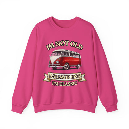 Baujahr 1986 Sweatshirt – Im Not Old I'm Classic – Retro Bulli Bus – 40. Geburtstag Geschenk für Oldtimer Fans