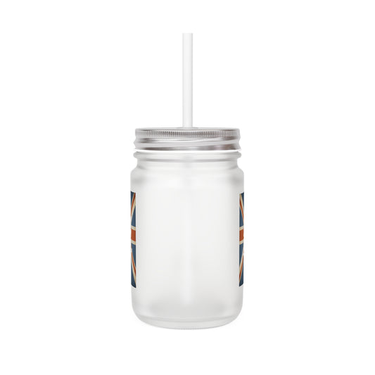 Keep Calm and Carry On Mason Jar – Union Jack Krone Vintage British Trinkglas, Geschenk für UK-Fans & England-Liebhaber