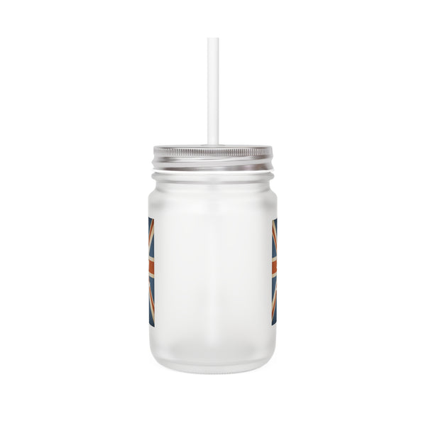 Keep Calm and Carry On Mason Jar – Verre Vintage Union Jack Couronne, Cadeau Fans du Royaume-Uni & Amoureux de l'Angleterre