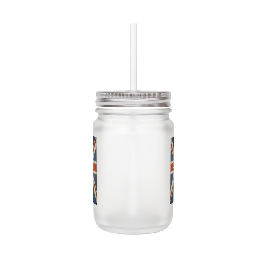 Keep Calm and Carry On Mason Jar – Verre Vintage Union Jack Couronne, Cadeau Fans du Royaume-Uni & Amoureux de l'Angleterre