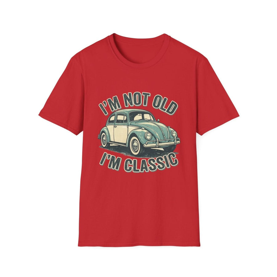 True Insights T-Shirt Oldtimer Käfer Im Not Old Im Classic in Rot mit humorvollem Jahrgang-Spruch