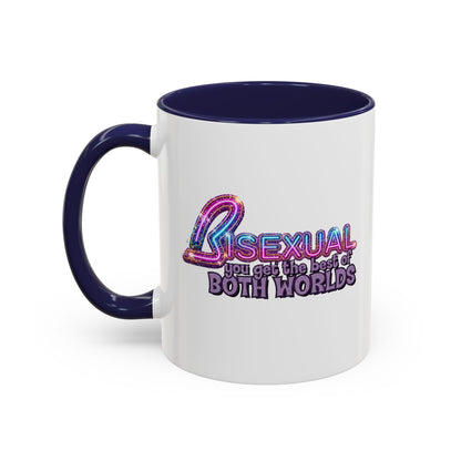 Bisexual Tasse – You Get The Best Of Both Worlds | Bunte Glitzer-Optik Kaffeebecher für Bi Pride & CSD