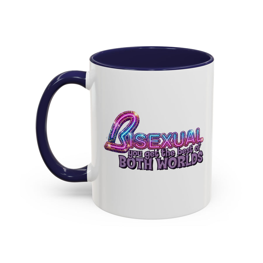 Mug Bisexual – You Get The Best Of Both Worlds | Effet paillettes coloré pour Bi Pride & CSD