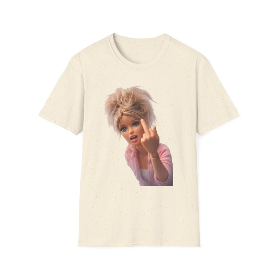 True Insights Middle Finger T-Shirt mit frechem Statement-Motiv in Naturweiß, lässiges Statement-Shirt