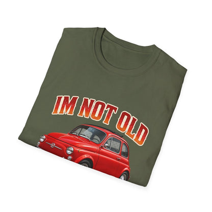 I'm Not Old I'm Classic | Fiat 500 T-Shirt Rot | Italienischer Oldtimer Retro Shirt Herren