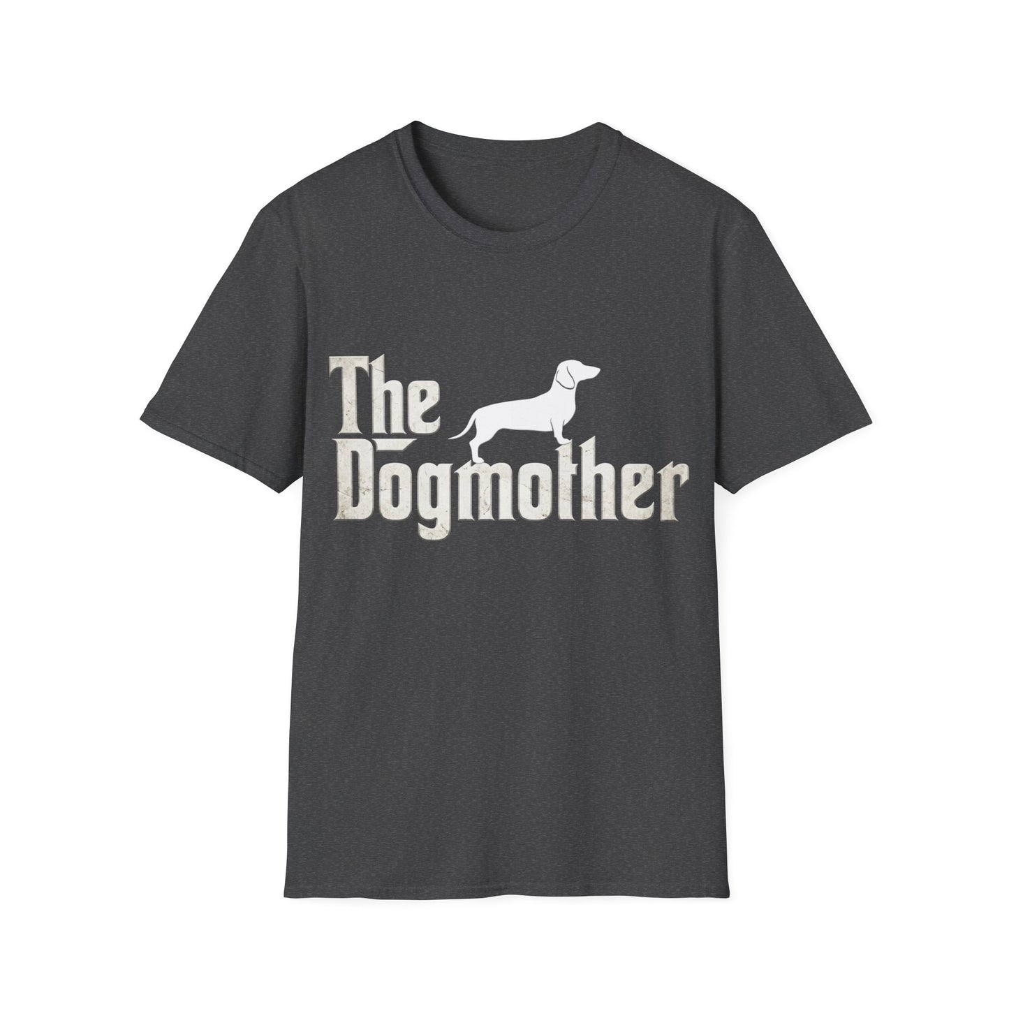 True Insights T-Shirt The Dogmother Dackel Print in Dunkelgrau meliert, witziges Shirt für Dackelbesitzer