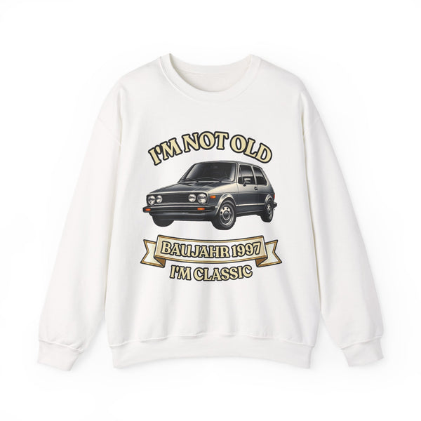 True Insights Geschenk zum 30. Geburtstag – Pullover Jahrgang 1997 VW Golf | Sweatshirt in White