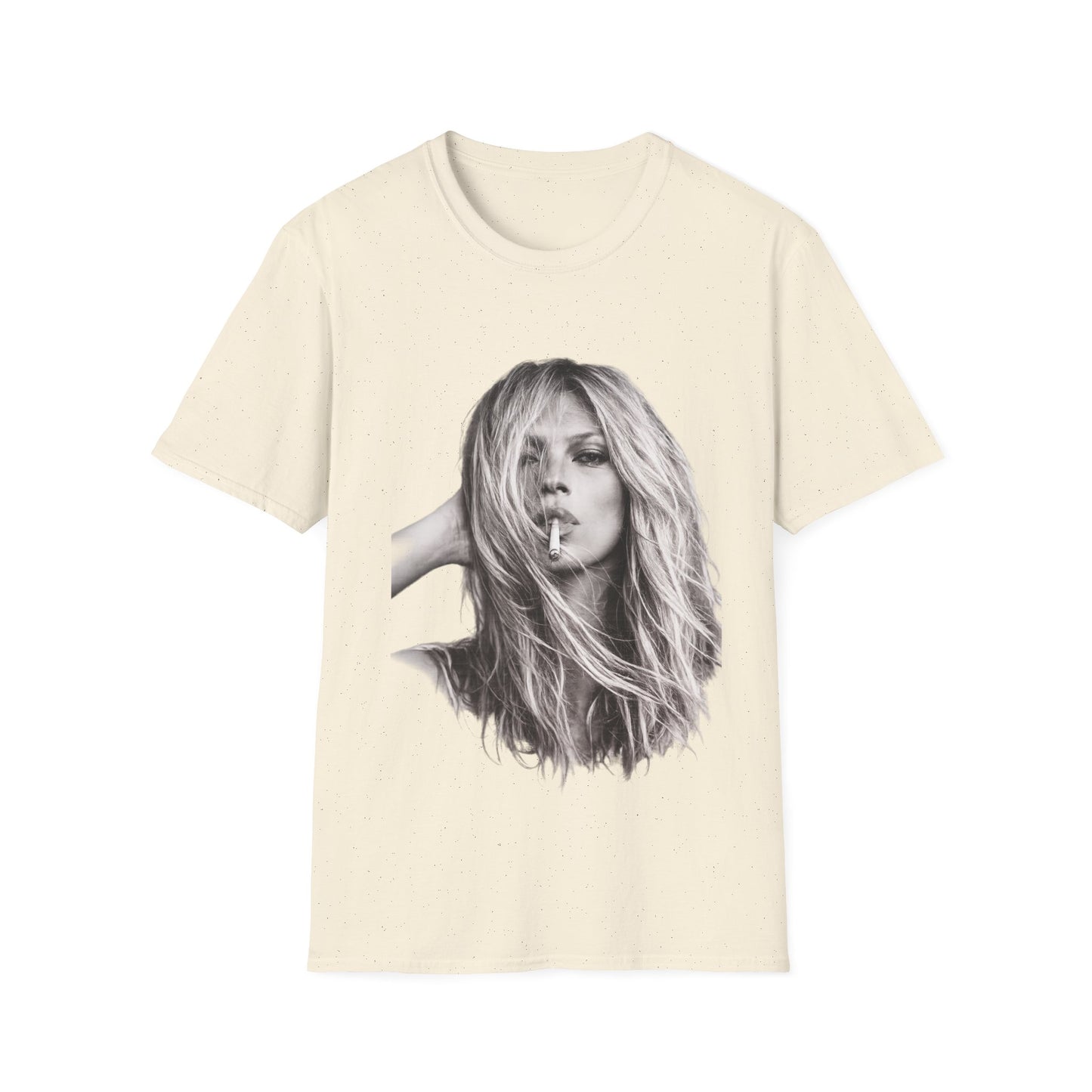Kate Moss T-Shirt Unisex – Ikonisches Schwarz-Weiß Porträt Print, Fashion Kult Statement Shirt für Fans