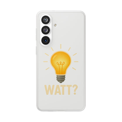 Coque de téléphone WATT? avec motif ampoule | Protection ludique pour les passionnés de technologie et d'électronique