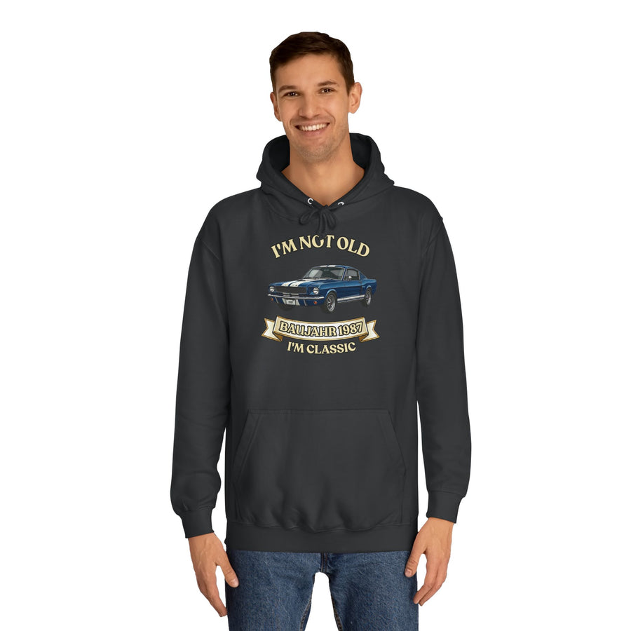 True Insights Geschenk zum 40. Geburtstag – Hoodie Jahrgang 1987 Muscle Car | I'm Not Old I'm Classic