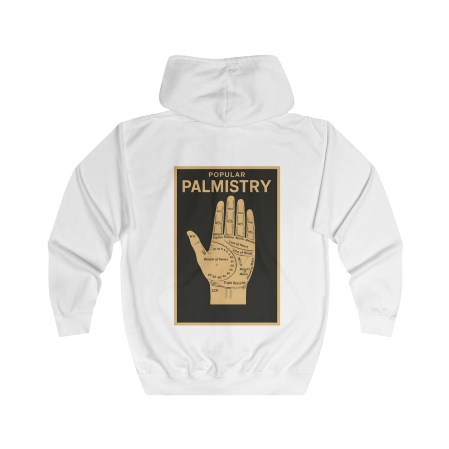 True Insights Popular Palmistry Zip-Hoodie – Vintage-Handlinien-Motiv