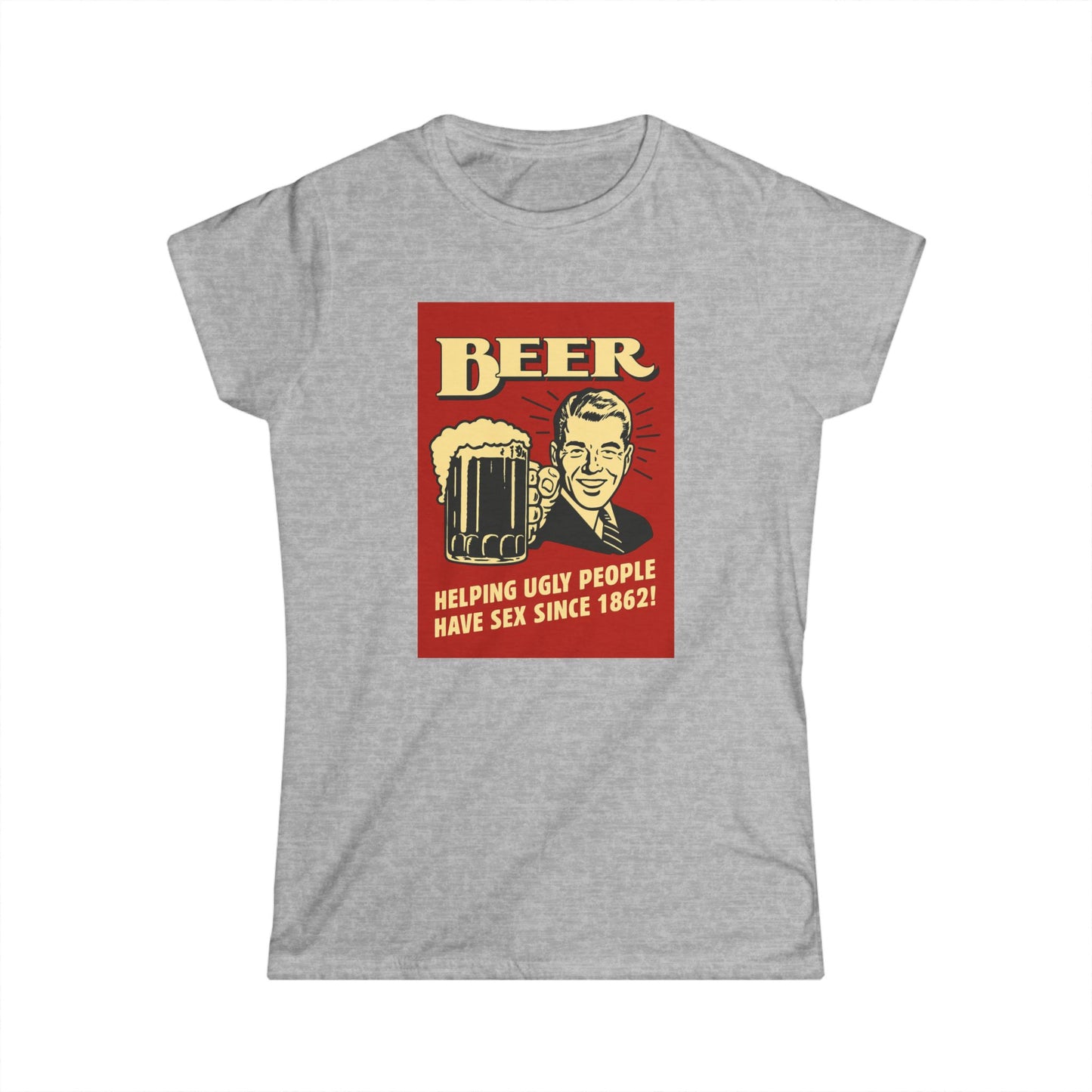 Beer Shirt Damen - Helping Ugly People Have Sex Since 1862 - Lustiges Retro Bier T-Shirt für Party & Feiern