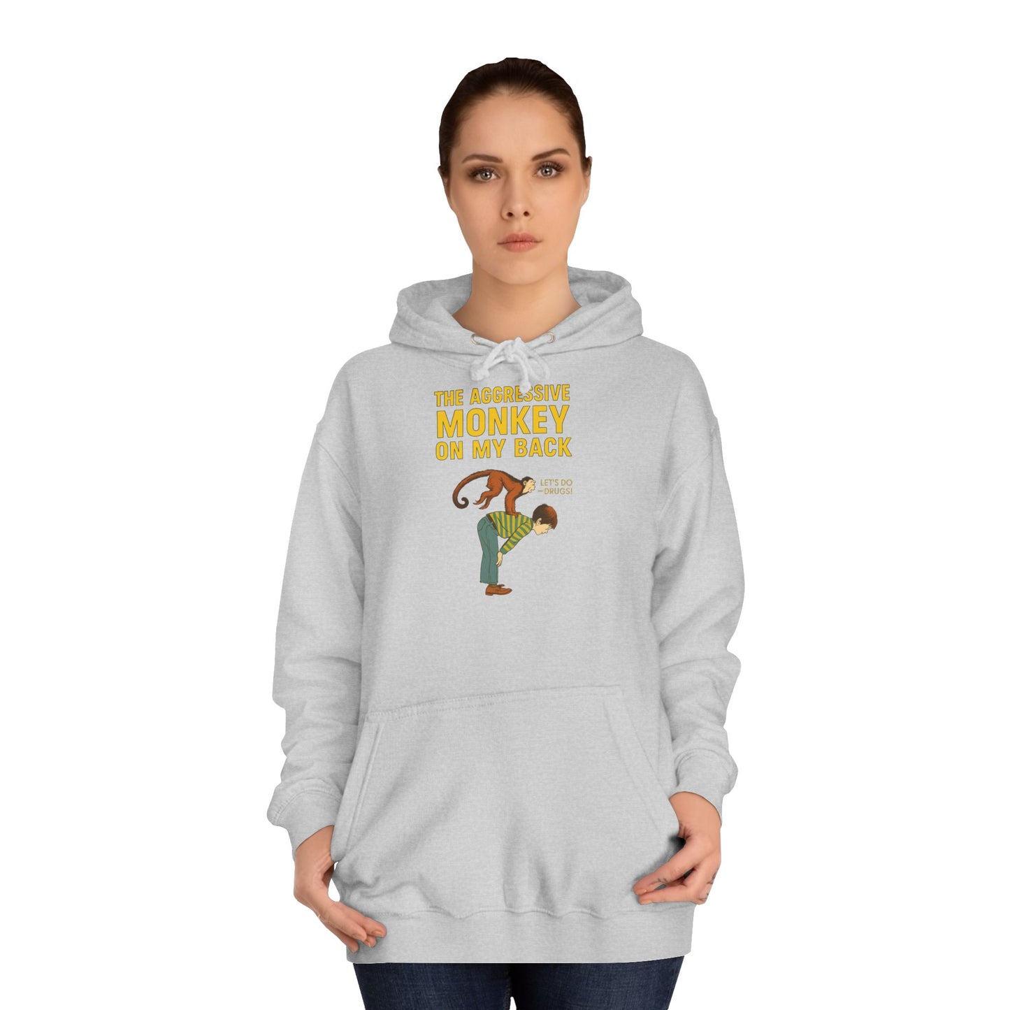 The Aggressive Monkey On My Back Hoodie - Lustiger Affe Vintage Retro Spruch Kapuzenpullover - Ironischer Humor Geschenk