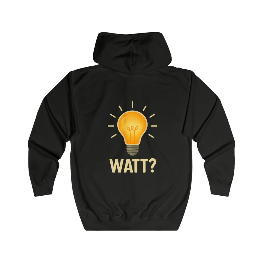 True Insights Watt? Glühbirne Zip-Hoodie – Witziges Wortspiel-Motiv