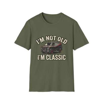 True Insights T-Shirt I'm Not Old I'm Classic Retro Van Motiv in Military Green