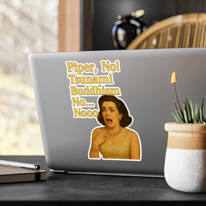 Piper No Tsunami Buddhism No Nooo - Lustiger Meme Trinkbecher Mason Jar mit Strohhalm - Retro Vintage Geschenk