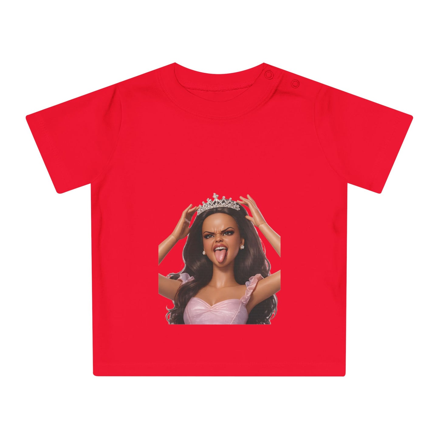 Barbicore Baby T-Shirt – Freche Prinzessin mit Krone & Zunge raus | Lustiges Diva-Motiv für Babys & Kleinkinder