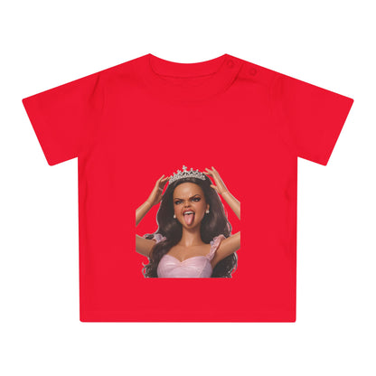 Barbicore Baby T-Shirt – Freche Prinzessin mit Krone & Zunge raus | Lustiges Diva-Motiv für Babys & Kleinkinder