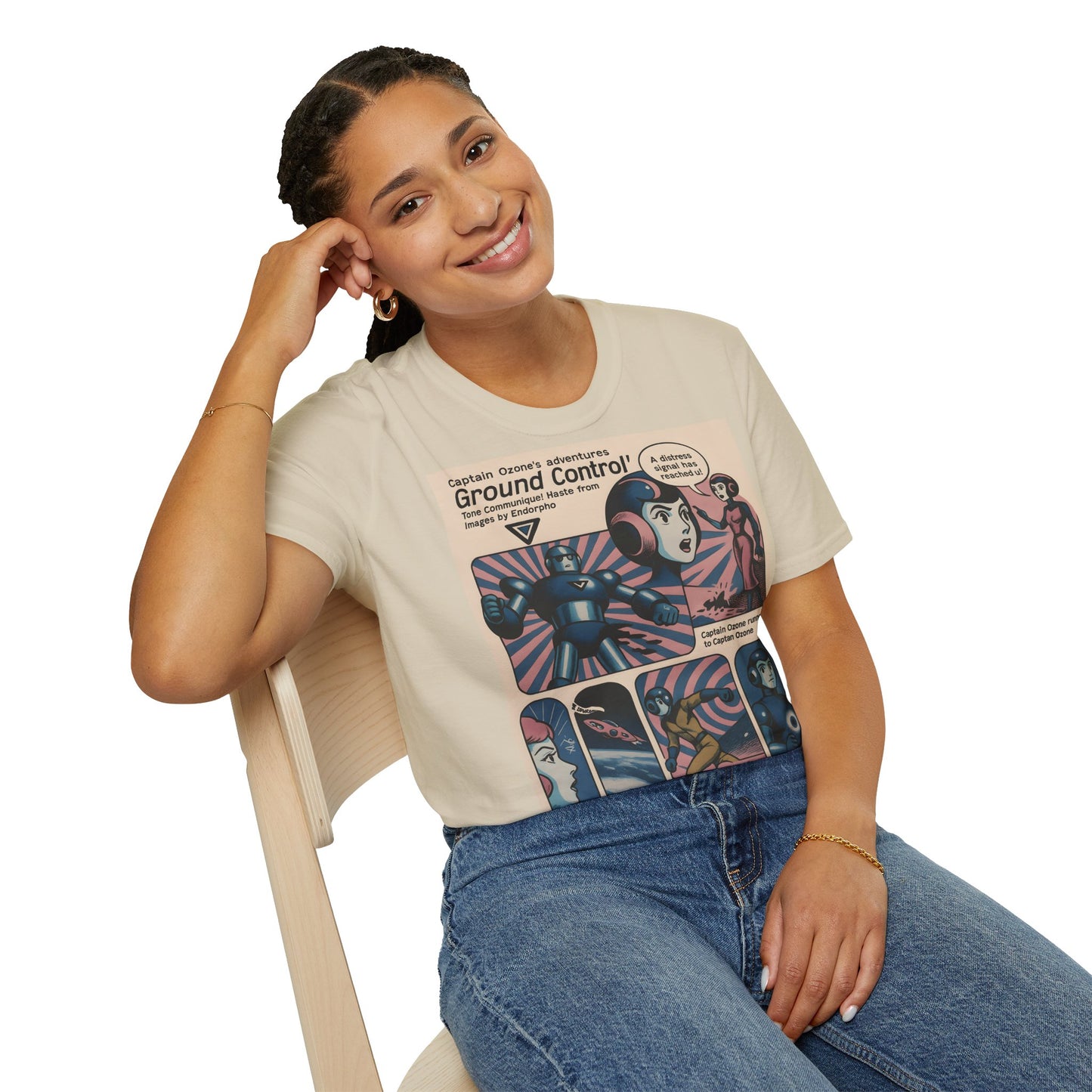 Captain Ozone T-Shirt – Retro Sci-Fi Comic Design | Ground Control Edition – Freches Satire-Design für mutige Statements | True Insights