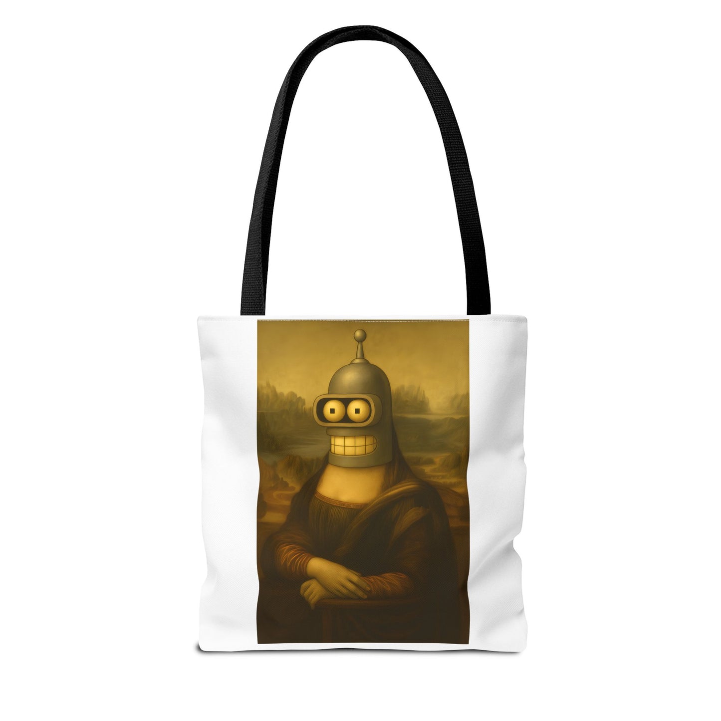 True Insights Tote Bag Mona Lisa Roboter Parodie Kunst Motiv, Geschenk für Sci-Fi und Kunst Fans