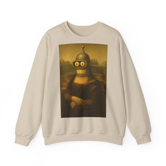 Vintage Motiv – Mona Bender Sweatshirt – Lustiges Nerd Pullover-Motiv mit Mona Lisa & Bender | True Insights Design mit Humor