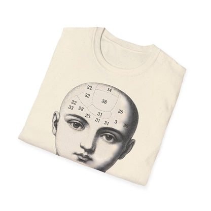 Phrenologie T-Shirt – Vintage Schädelillustration | Wissenschaft trifft Ästhetik – Freches Satire-Design für mutige Statements | True Insights