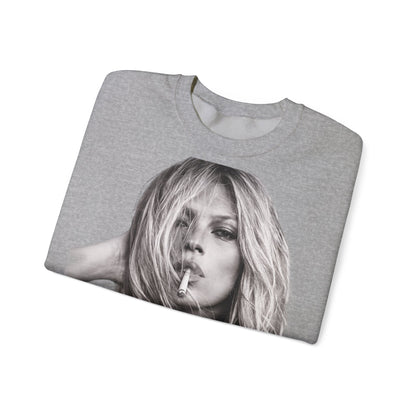 Kate Moss Sweatshirt – Schwarz-Weiß Portrait Kult-Pullover für Fashion & Vintage Fans, ikonisches Model Motiv
