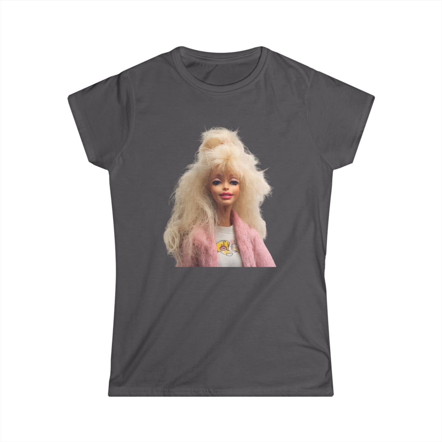 Retro Puppe Damen T-Shirt | Blondes Fashion Doll Motiv 80er 90er Style | Trendiges Statement Shirt für Frauen