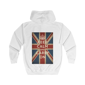 Keep Calm and Carry On Zip Hoodie - Union Jack Kult-Motiv - Vintage UK Britannien Retro Kapuzenjacke