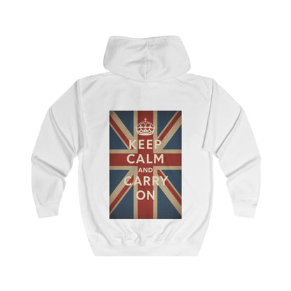 Keep Calm and Carry On Zip Hoodie - Union Jack Kult-Motief - Vintage UK Britse Retro Hoodie
