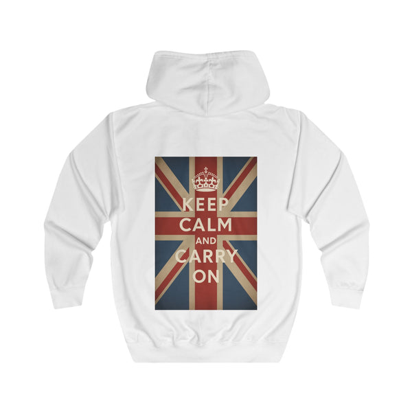 Keep Calm and Carry On Zip Hoodie - Union Jack culte - Veste à capuche rétro vintage UK Grande-Bretagne