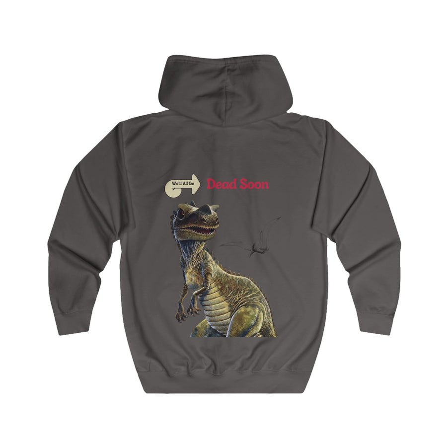 True Insights T-Shirt We'll All Be Dead Soon in Steel Grey, nihilistisches Flugsaurier Statement Shirt
