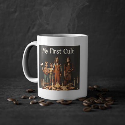 My First Cult – Satirische Kaffeetasse mit düsterem Kinderkult-Motiv-Mug-True Insights