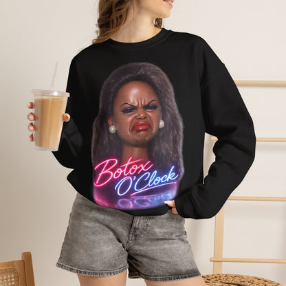 Botox O'Clock T-Shirt Damen Herren – Lustiges Neon Meme Statement Shirt Geschenk für Beauty Fans
