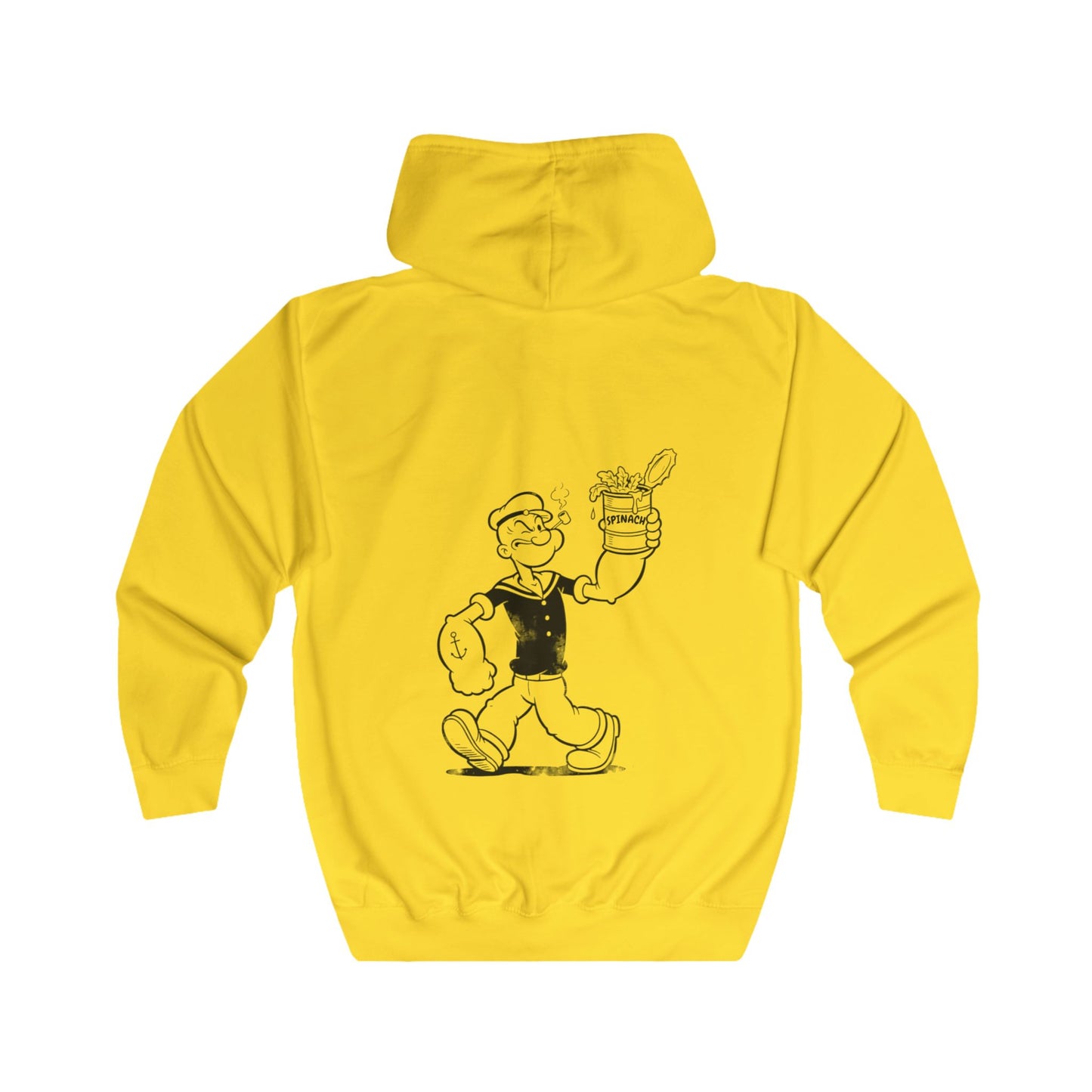 Popeye Spinat Dose Zip Hoodie – Comic Kult Retro Sailor Kapuzenjacke für Cartoon-Fans