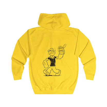 Popeye Spinat Dose Zip Hoodie – Comic Kult Retro Sailor Kapuzenjacke für Cartoon-Fans
