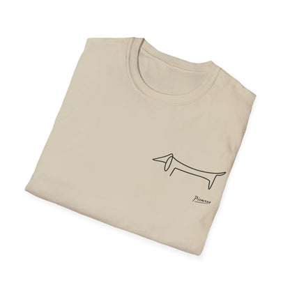 Picasso Dackel T-Shirt – Minimalistische Hundelinie mit Kultfaktor - kleines Motiv