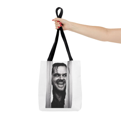 The Shining Tote Bag – Jack Torrance Jack Nicholson Kult-Horror Motiv – Schwarz-Weiß Stofftasche für Filmfans & Horror-Liebhaber