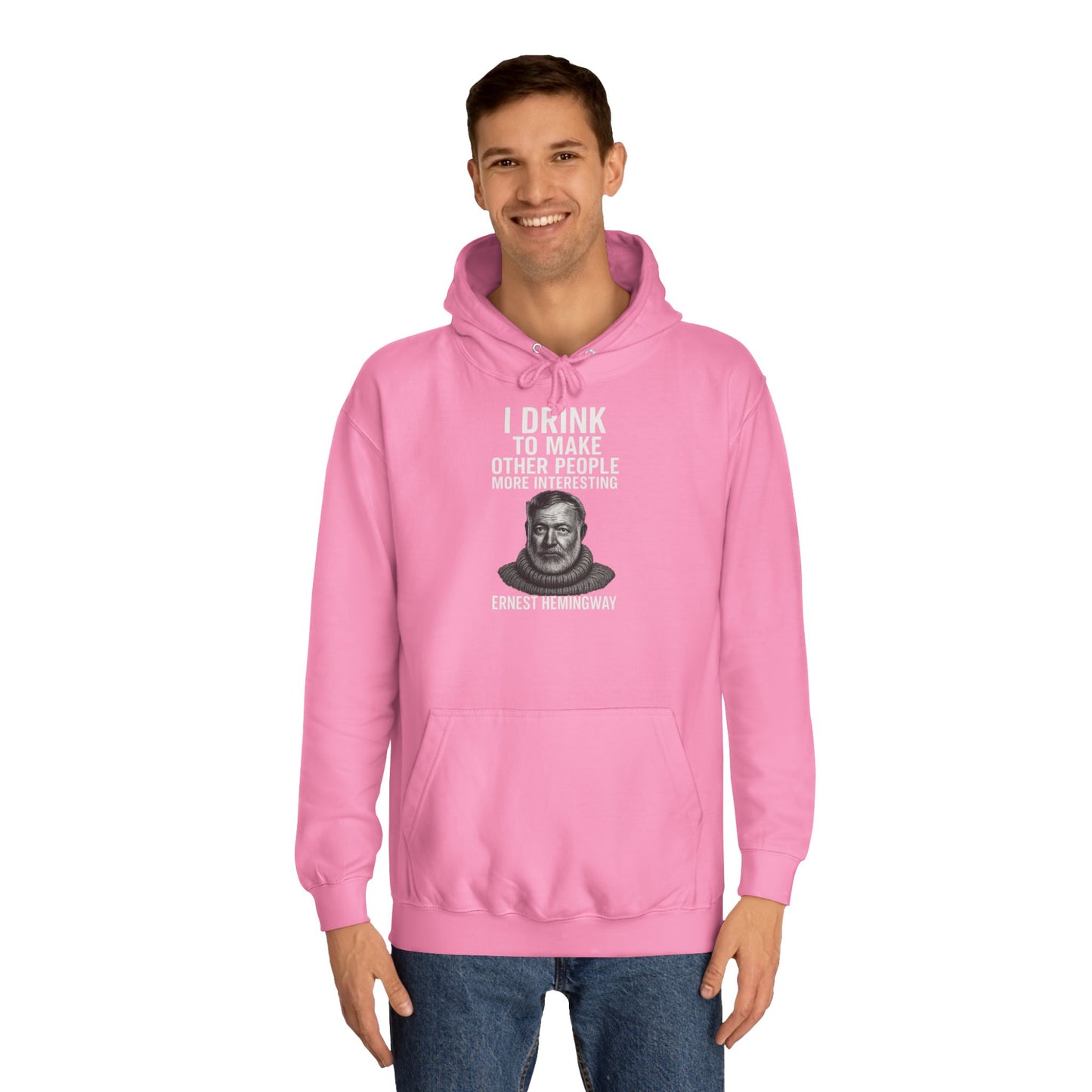 Ernest Hemingway Hoodie - I Drink To Make Other People More Interesting - Lustiges Zitat Geschenk für Literatur- & Whisky-Fans
