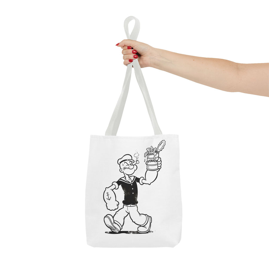 Popeye Spinat Dose Comic Kult Tote Bag – Retro Sailor Beutel aus Polyester, ideal für Comic-Fans & Nostalgiker
