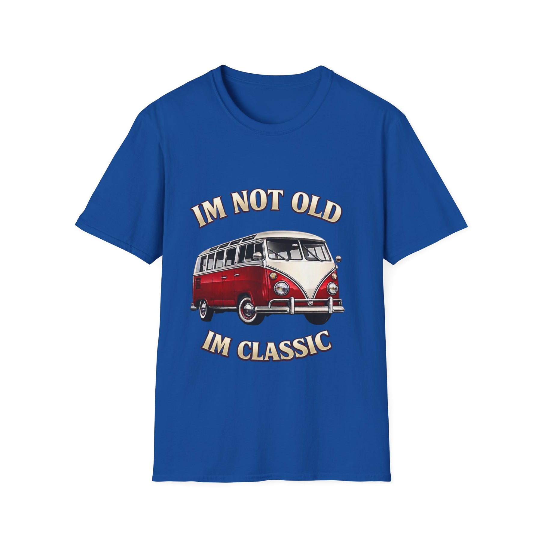 True Insights T-Shirt Oldtimer Campingbus Motiv Im Not Old Im Classic in Royalblau, Vintage Geschenk