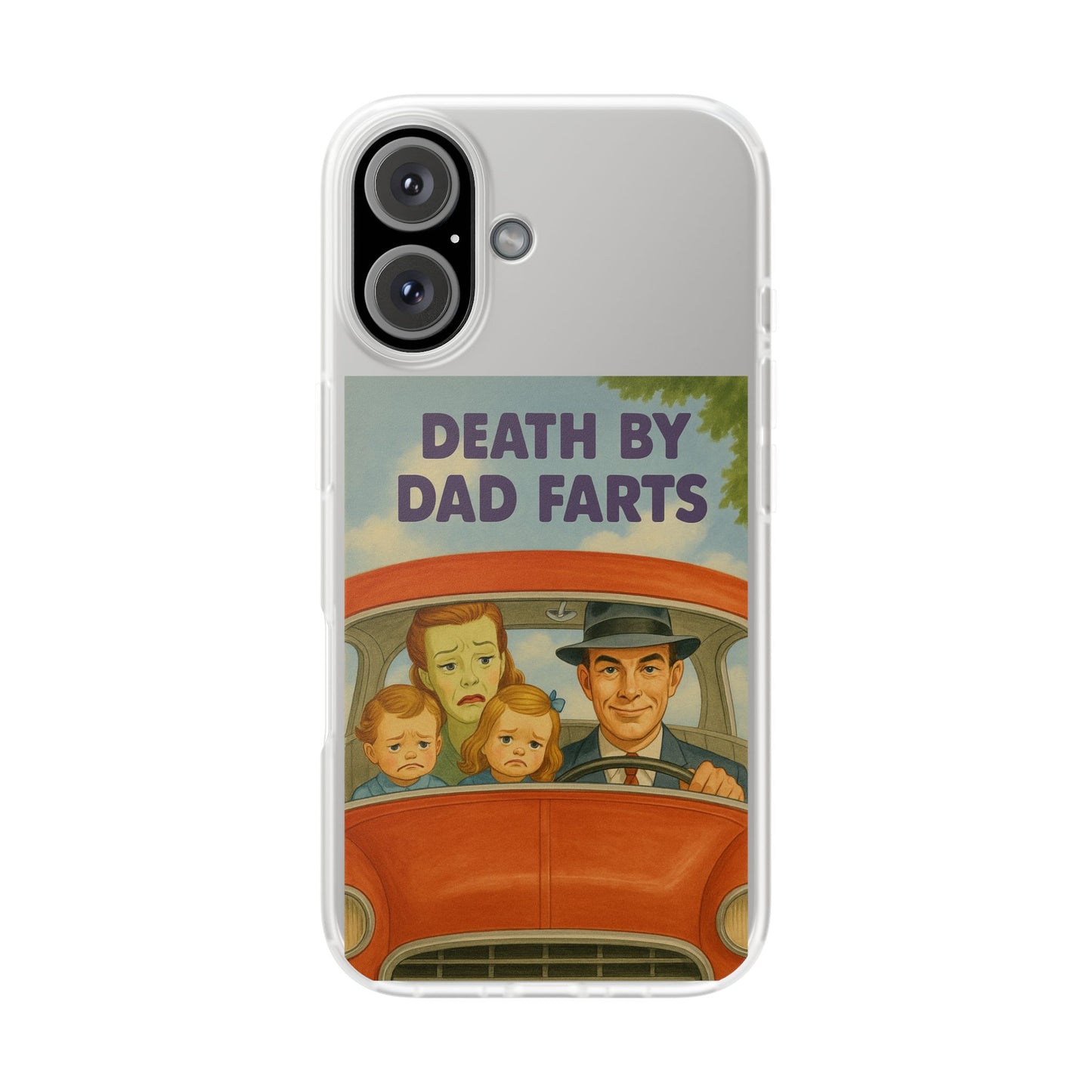 Death by Dad Farts – Satirische Retro-Handyhülle im 50s-Familienauto-Stil-Phone Case-True Insights