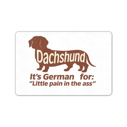 Dackshund Fußmatte – Satirischer Türvorleger mit frecher Hundeübersetzung – Lustiges | True Insights – Bild 1