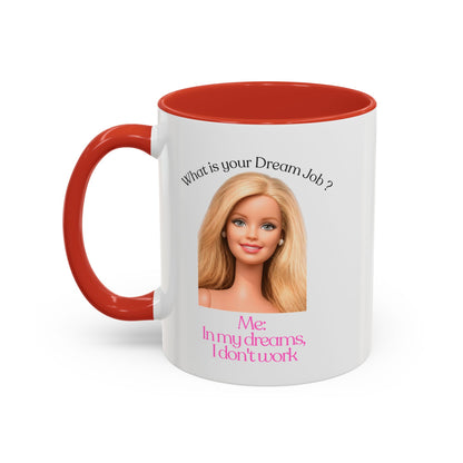 Lustige Tasse "In my dreams I don't work" - Witziger Spruch Kaffeebecher als Geschenk für faule Tage & Arbeitsmuffel