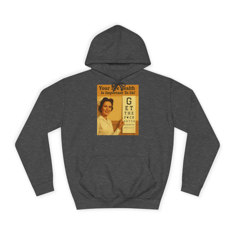 Your Eye Health Is Important To Us Hoodie – Satirisches 50s-Motiv mit Sehtest
