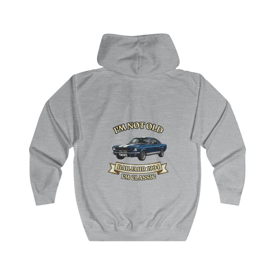 Geschenk zum 32. Geburtstag – Sweatjacke Jahrgang 1994 Muscle Car – Heather Grey – Rückenansicht